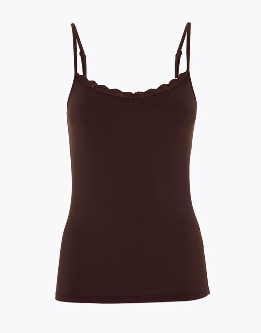 Lovable Top Basic Soul in viscosa e pizzo, caffè Shopping Online