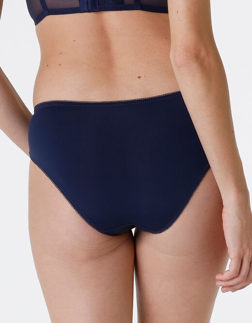 Lovable Slip Striped Lace in pizzo e microfibra, blu scuro Convenienza