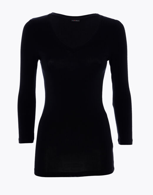 Lovable Maglia con manica a 3/4 effetto thermal Basic Soul, nero Novità