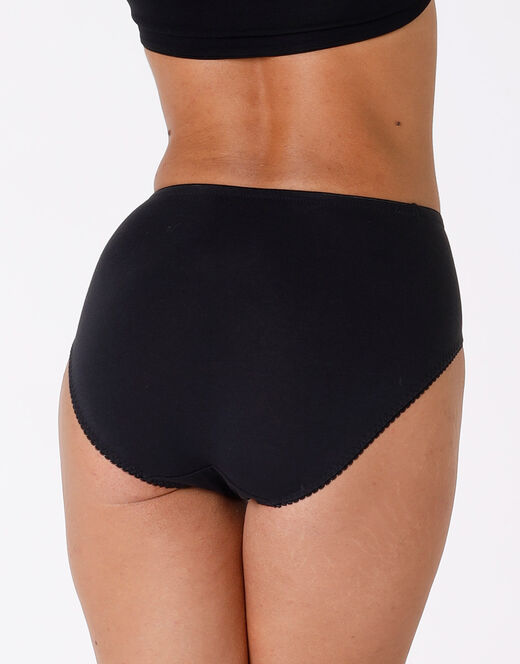 Lovable Slip midi Lovely Charme nero in cotone elasticizzato con pizzo Nuova