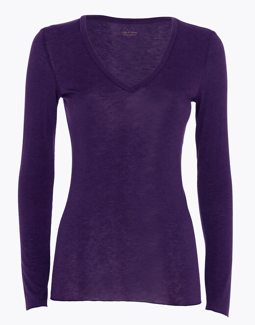 Lovable Maglia a manica lunga con scollo a V in modal e cashmere, tornado scuro 2025