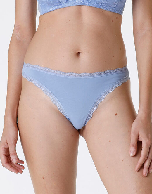 Lovable Slip Lovable Panties in cotone e pizzo elasticizzati, ortensia Economico