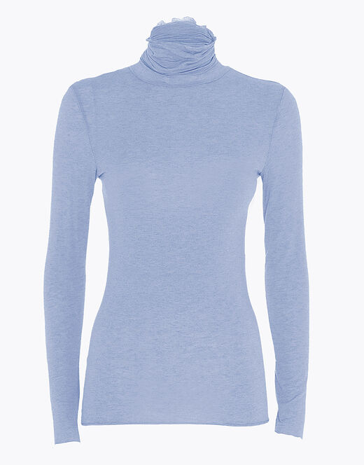 Lovable Maglia a collo alto e manica lunga in modal e cashmere, ortensia In Saldo