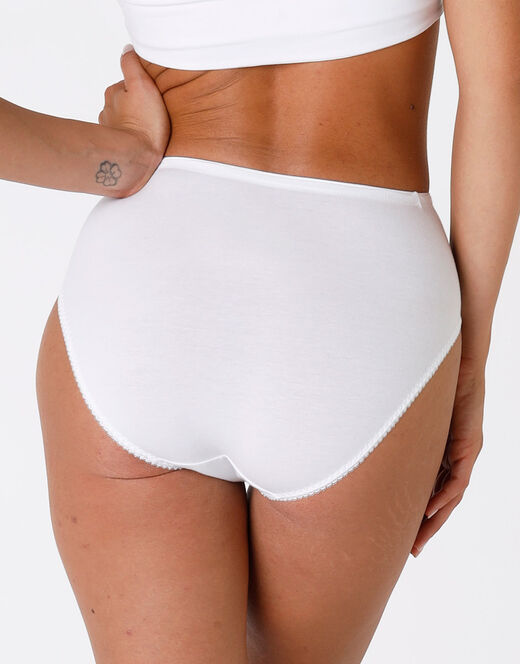 Lovable Slip midi Lovely Charme bianco in cotone elasticizzato con pizzo Promozione