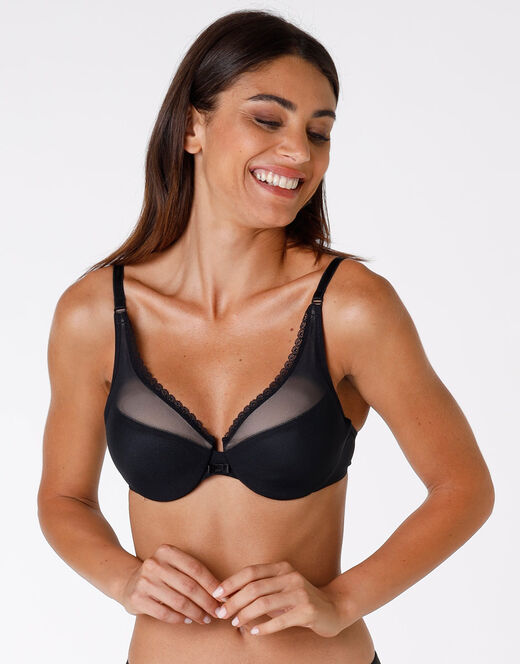 Lovable Reggiseno con ferretto Tonic Lift in pizzo e tulle, nero Pezzi Unici