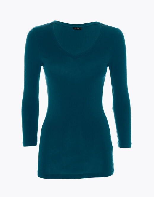Lovable Maglia con manica a 3/4 effetto thermal Basic Soul, ottanio Soddisfazione Garantita