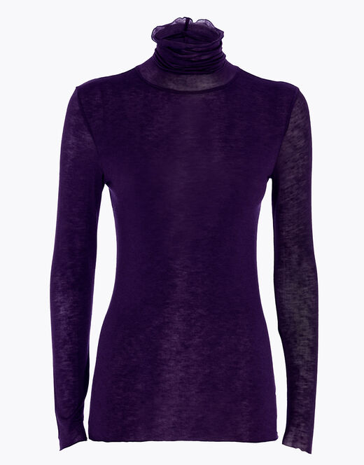 Lovable Maglia a collo alto e manica lunga in modal e cashmere, tornado scuro Offerte