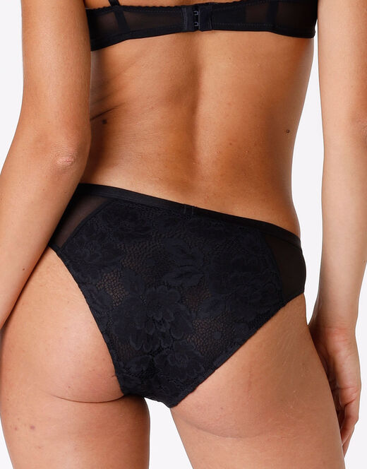 Lovable Slip Anniversary Lace in pizzo riciclato e tulle, nero Shopping Online