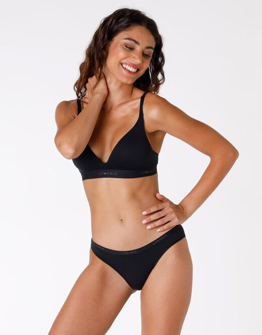 Lovable Slip Originals in jersey di cotone modal, nero Offerta migliore