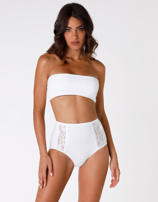 Lovable Slip maxi lovely charme, bianco in cotone elasticizzato con pizzo Officina