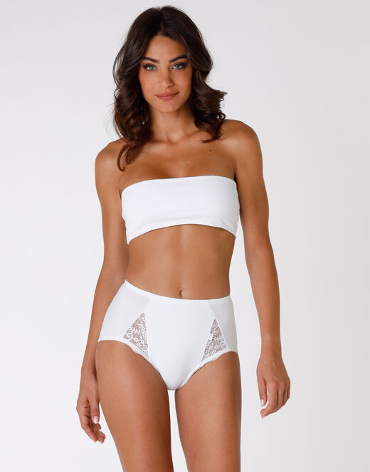 Lovable Slip maxi contenitivo Lovely Charme, bianco in cotone elasticizzato con pizzo Vendita