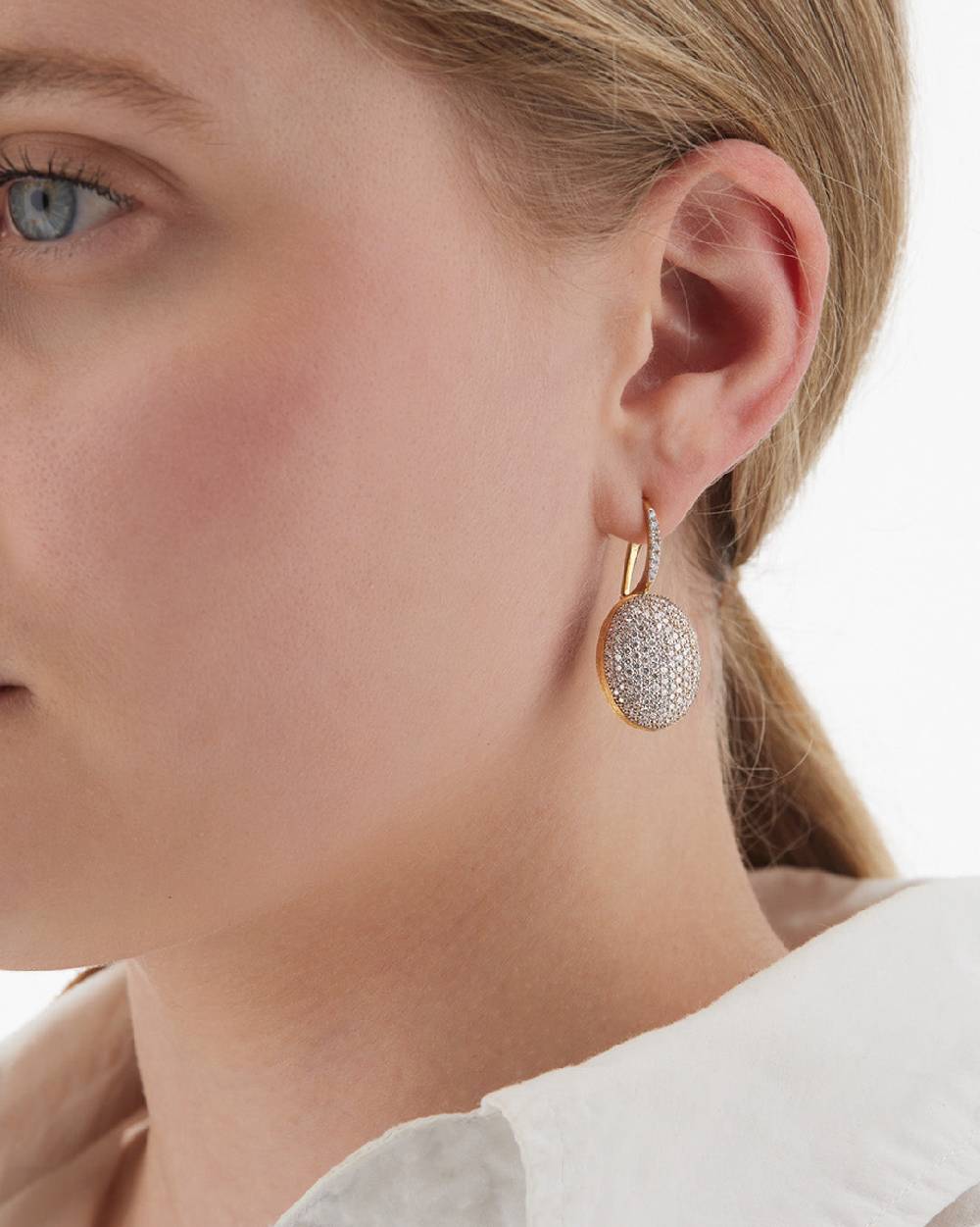 Nanis Orecchini "CILIEGINE" con boules pendenti in oro e diamanti (grandi) – Nanis Italian Jewels Pezzi Unici