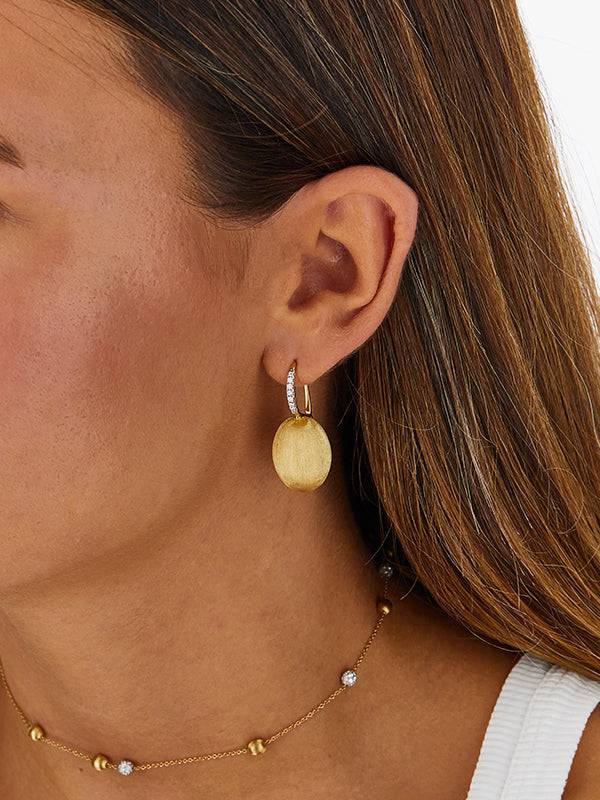 Nanis Orecchino "CILIEGINA" con boule pendente in oro e dettagli di diamanti – Nanis Italian Jewels Negozi Online