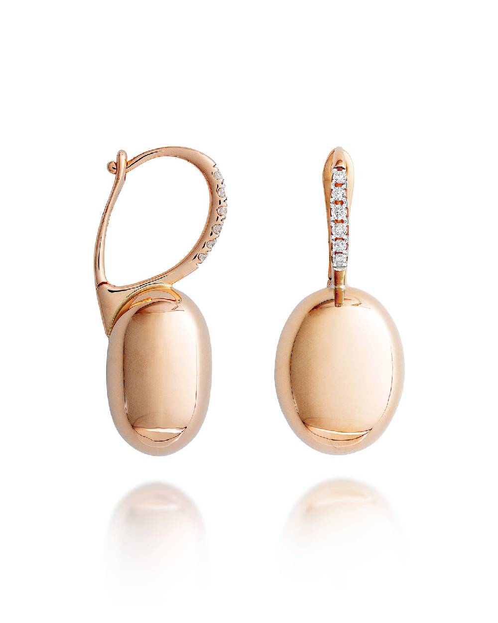 Nanis Orecchini "CILIEGINE" con boules in oro rosa e dettagli di diamanti (m – Nanis Italian Jewels Prezzo Ridotto