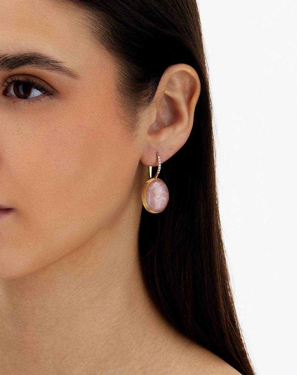 Nanis Orecchini Ciliegine Rosolio "Boules" in oro inciso, diamanti, cristall – Nanis Italian Jewels Novità