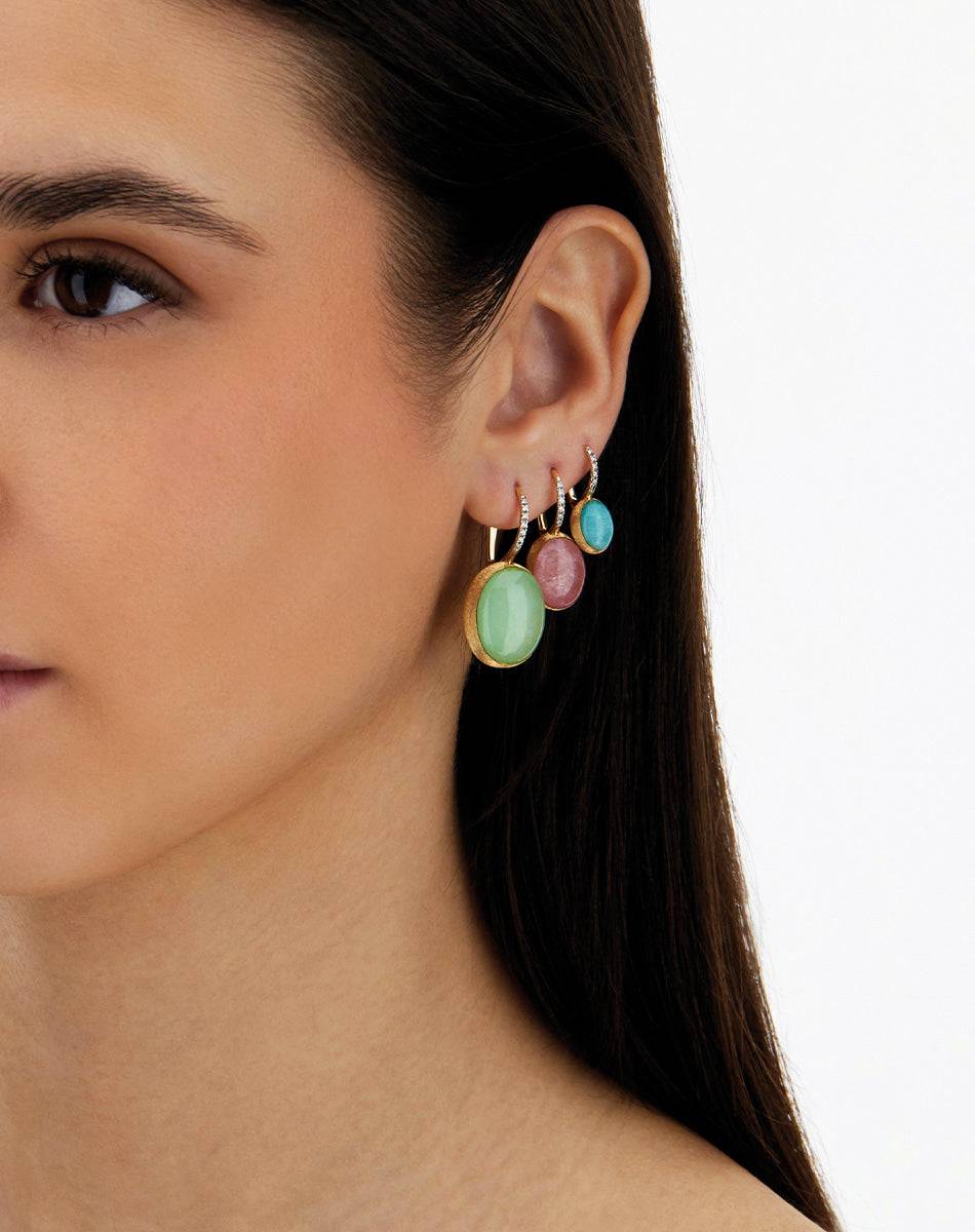 Nanis Orecchini Ciliegine Rosolio "Boules" in oro inciso, diamanti, cristall – Nanis Italian Jewels Novità