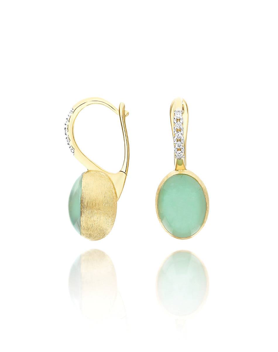 Nanis Orecchini Ciliegine Lattementa "Boules" in oro inciso, diamanti, crist – Nanis Italian Jewels Online