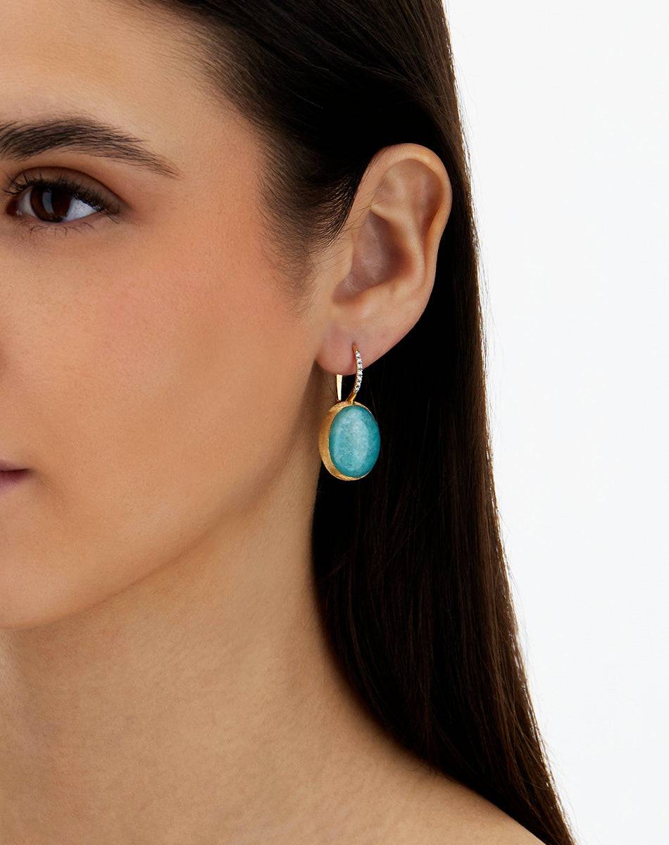Nanis Orecchini Ciliegine Anice "Boules" in oro inciso, diamanti, cristallo – Nanis Italian Jewels Offerte