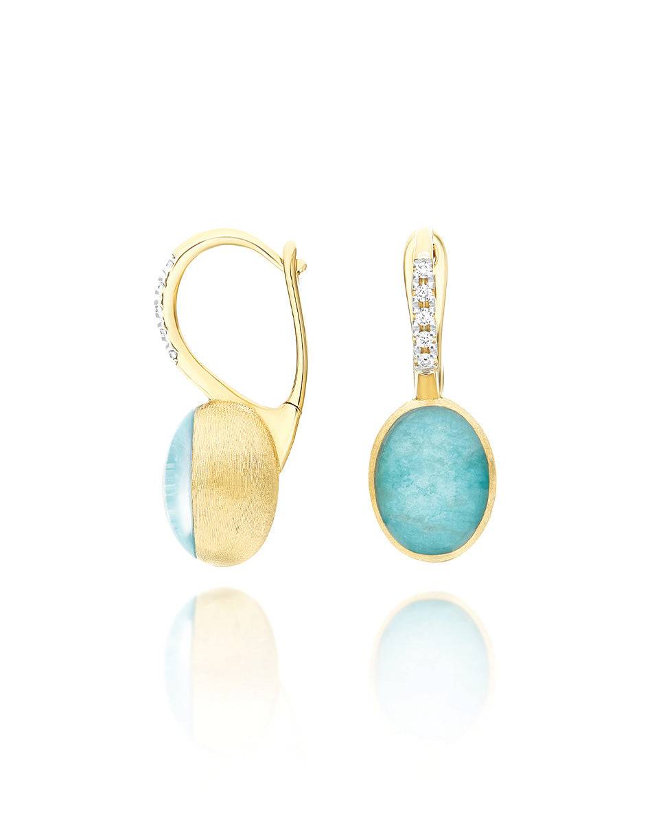 Nanis Orecchini Ciliegine Anice "Boules" in oro inciso, diamanti, cristallo – Nanis Italian Jewels Vendita Calda