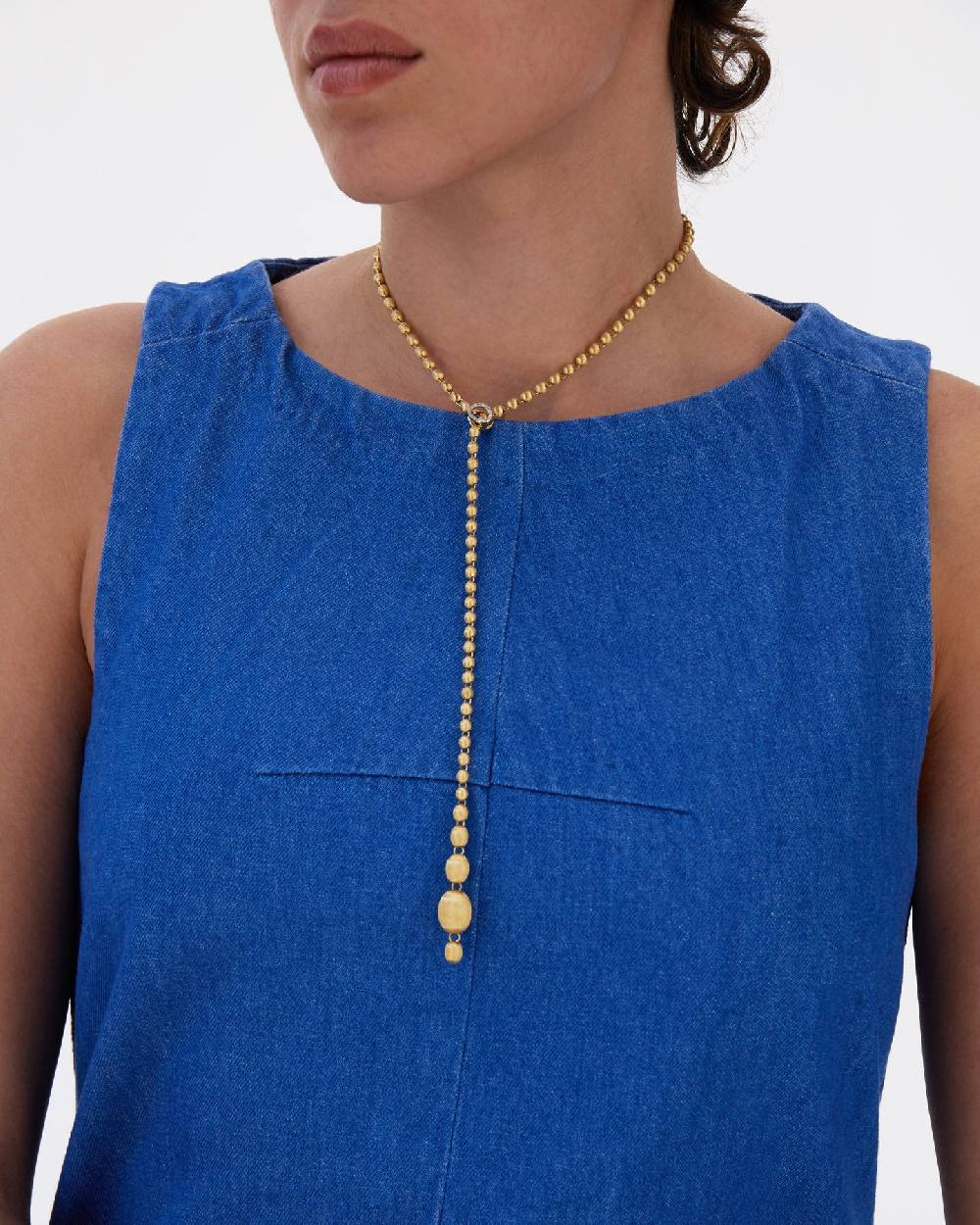 Nanis Collana iconica "IVY" slim convertibile con boules in oro giallo incis – Nanis Italian Jewels Vendite Flash
