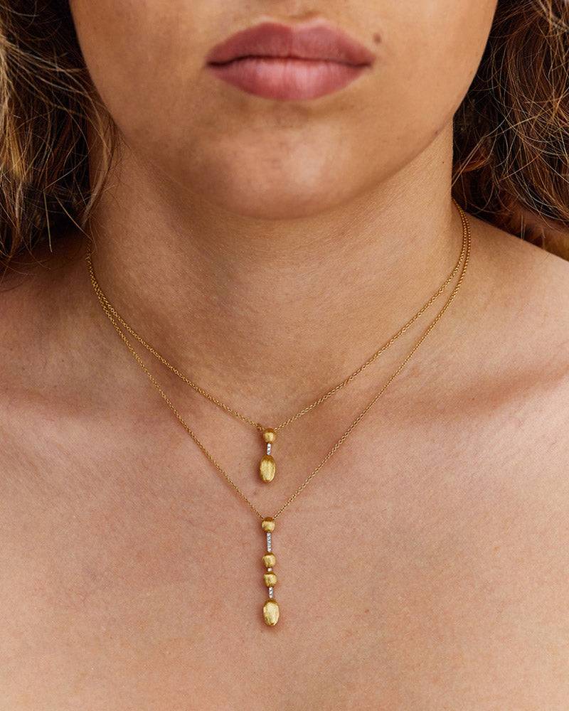 Nanis Collana "DANCING ÉLITE" con ciondolo contemporaneo in oro e diamanti – Nanis Italian Jewels Vendita