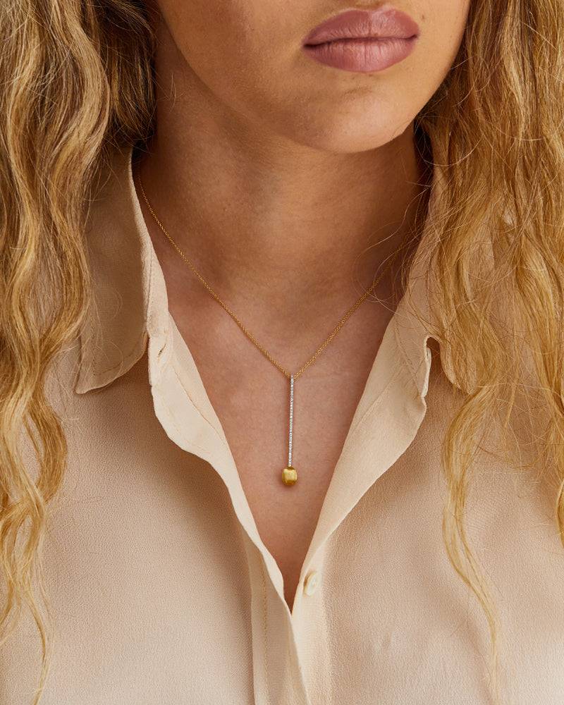 Nanis Collana "DANCING ÉLITE" con ciondolo elegante in oro e barrette di dia – Nanis Italian Jewels Pezzi Unici