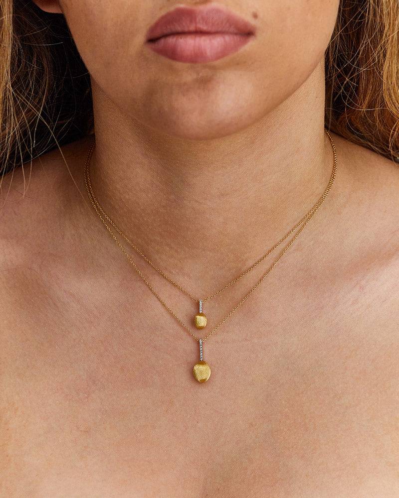Nanis Collana "DANCING ÉLITE" pendente con ciondolo in oro e barrette di dia – Nanis Italian Jewels Soddisfazione Garantita