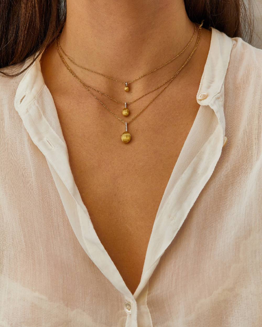 Nanis Collana "DANCING ÉLITE" con ciondolo piccolo in oro e accenti di diama – Nanis Italian Jewels Negozi Online