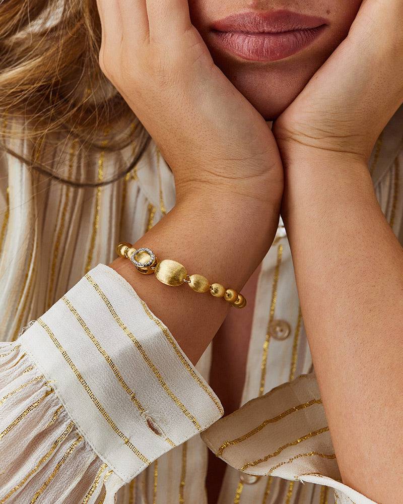 Nanis Bracciale "IVY" con boules grandi in oro e diamanti incise a mano – Nanis Italian Jewels Convenienza