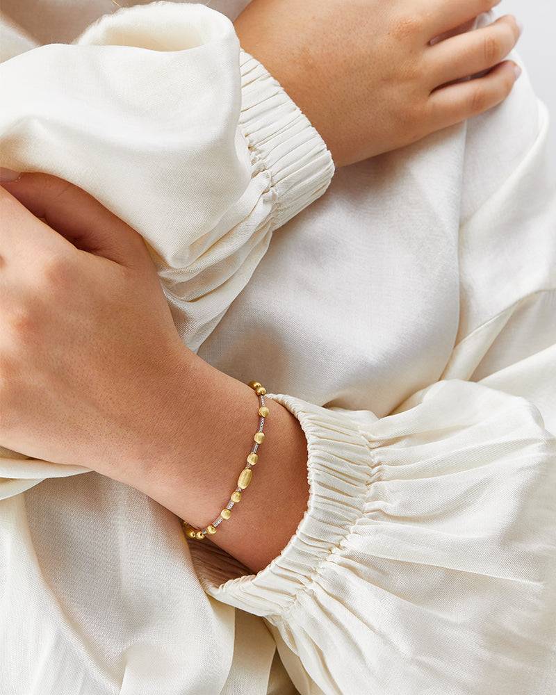 Nanis Bracciale tennis "DANCING ÉLITE" in oro e diamanti – Nanis Italian Jewels Presa
