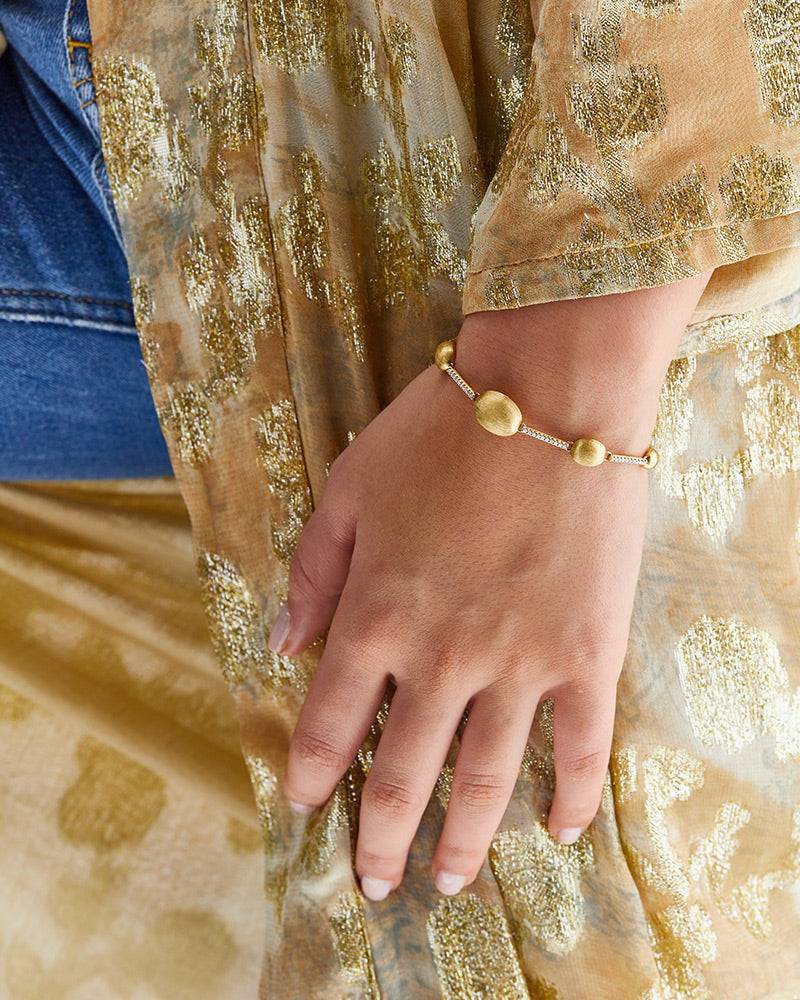 Nanis Bracciale "ARIA" con boules in oro e barrette di diamanti – Nanis Italian Jewels Vendita Economica