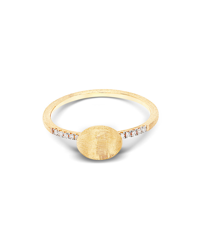 Nanis Anello "DANCING ÉLITE" con boule in oro incisa a mano e pavé di diaman – Nanis Italian Jewels Vendita