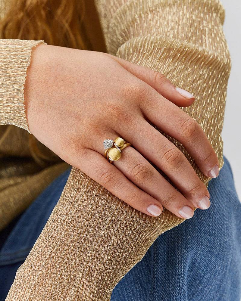 Nanis Anello "DANCING ÉLITE" con boule in oro e accenti di diamante (medio) – Nanis Italian Jewels Acquista Ora