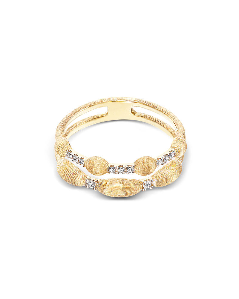 Nanis Anello "DANCING ÉLITE" a doppia fascia con boules irregolari in oro e – Nanis Italian Jewels Fino Al -60%