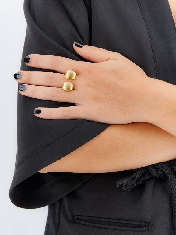 Nanis Anello iconico "BUBBLE" con due boules in oro (piccolo) – Nanis Italian Jewels Online