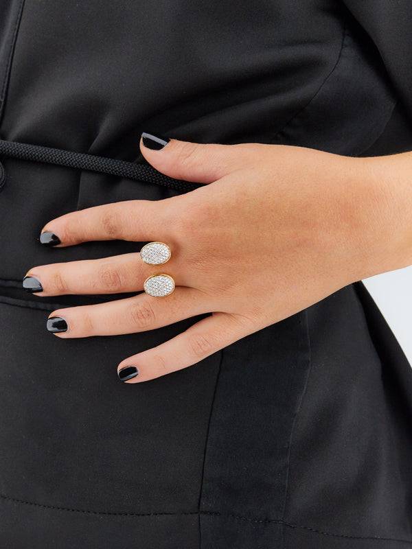 Nanis Anello iconico "BUBBLE" con due boules in oro e diamanti (piccolo) – Nanis Italian Jewels Outlet