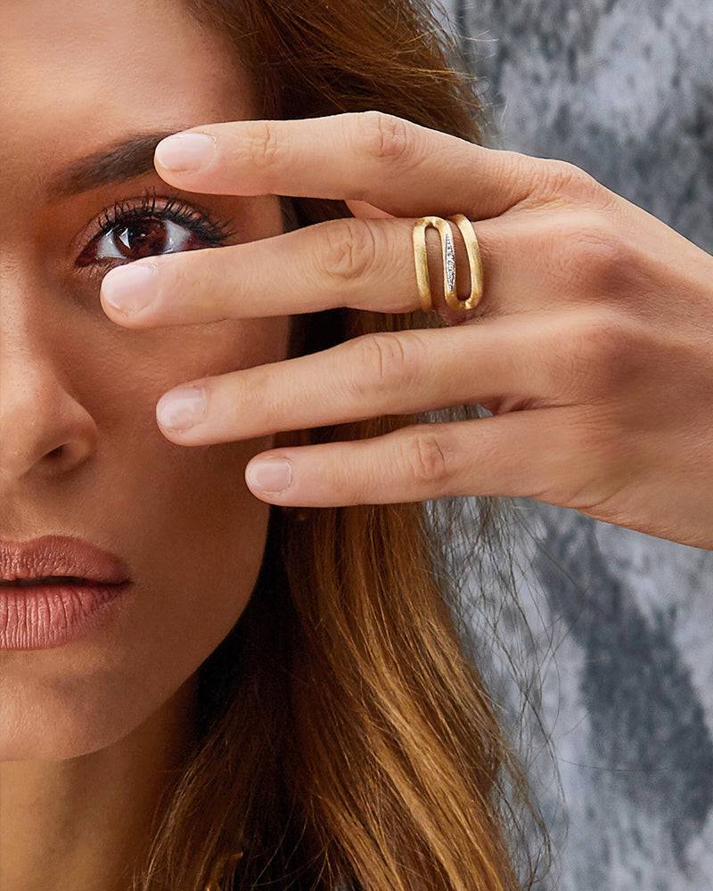 Nanis Anello "LIBERA" a spirale in oro e diamanti – Nanis Italian Jewels Saldi
