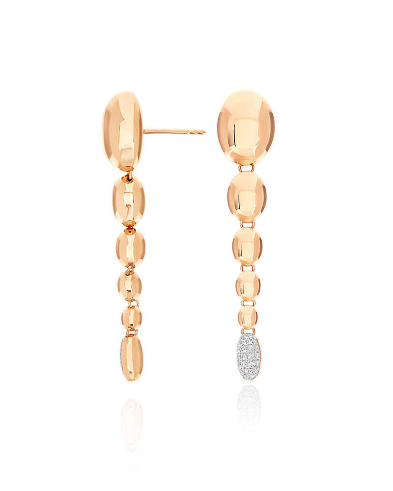 Nanis Orecchini "IVY" pendenti con boules degradé in oro rosa e diamanti – Nanis Italian Jewels Saldi Di Fabbrica