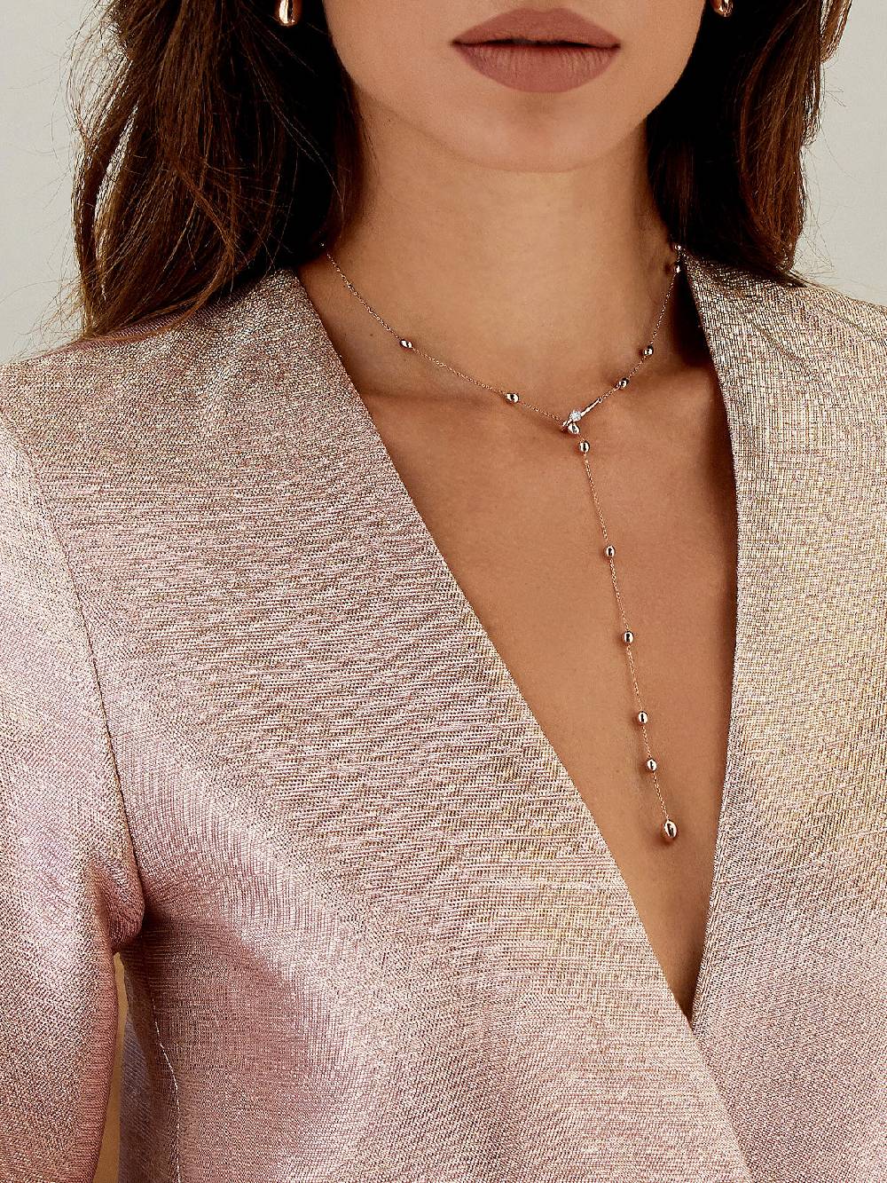 Nanis Collana a Y "SOFFIO" in oro rosa e diamanti – Nanis Italian Jewels Nuova