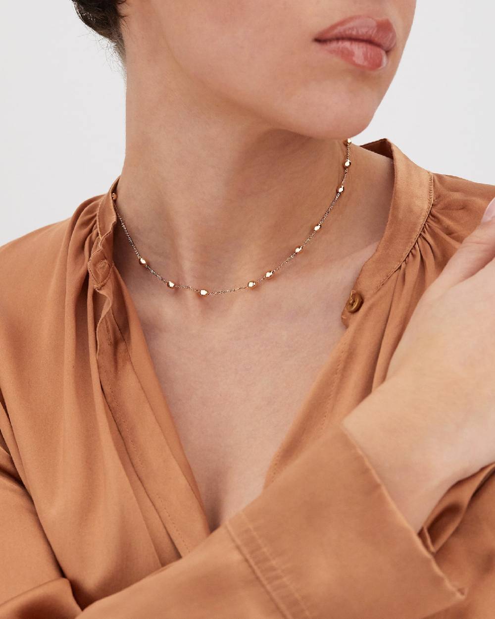 Nanis Collana girocollo "soffio" con boules in oro rosa – Nanis Italian Jewels Moda