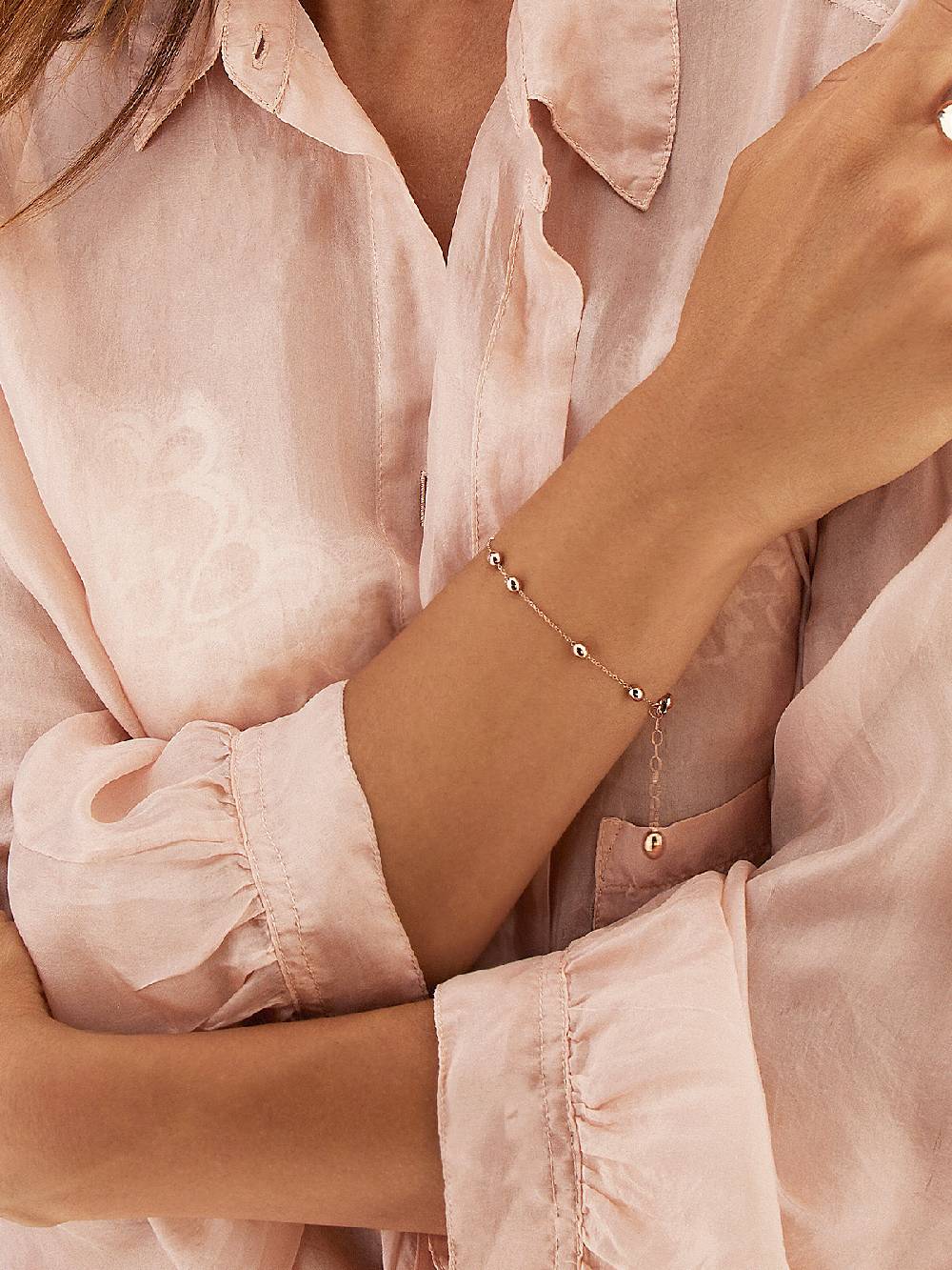 Nanis Bracciale "soffio" con boules in oro rosa – Nanis Italian Jewels Italy