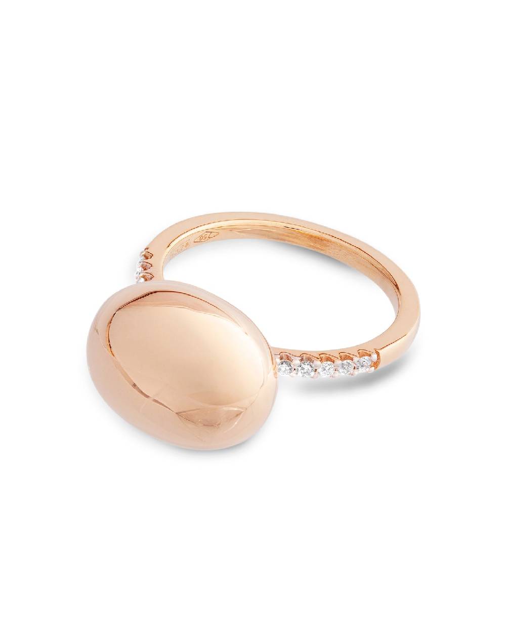 Nanis Anello "DANCING ÉLITE" con boule in oro rosa e pavè di diamanti (medio – Nanis Italian Jewels In Linea