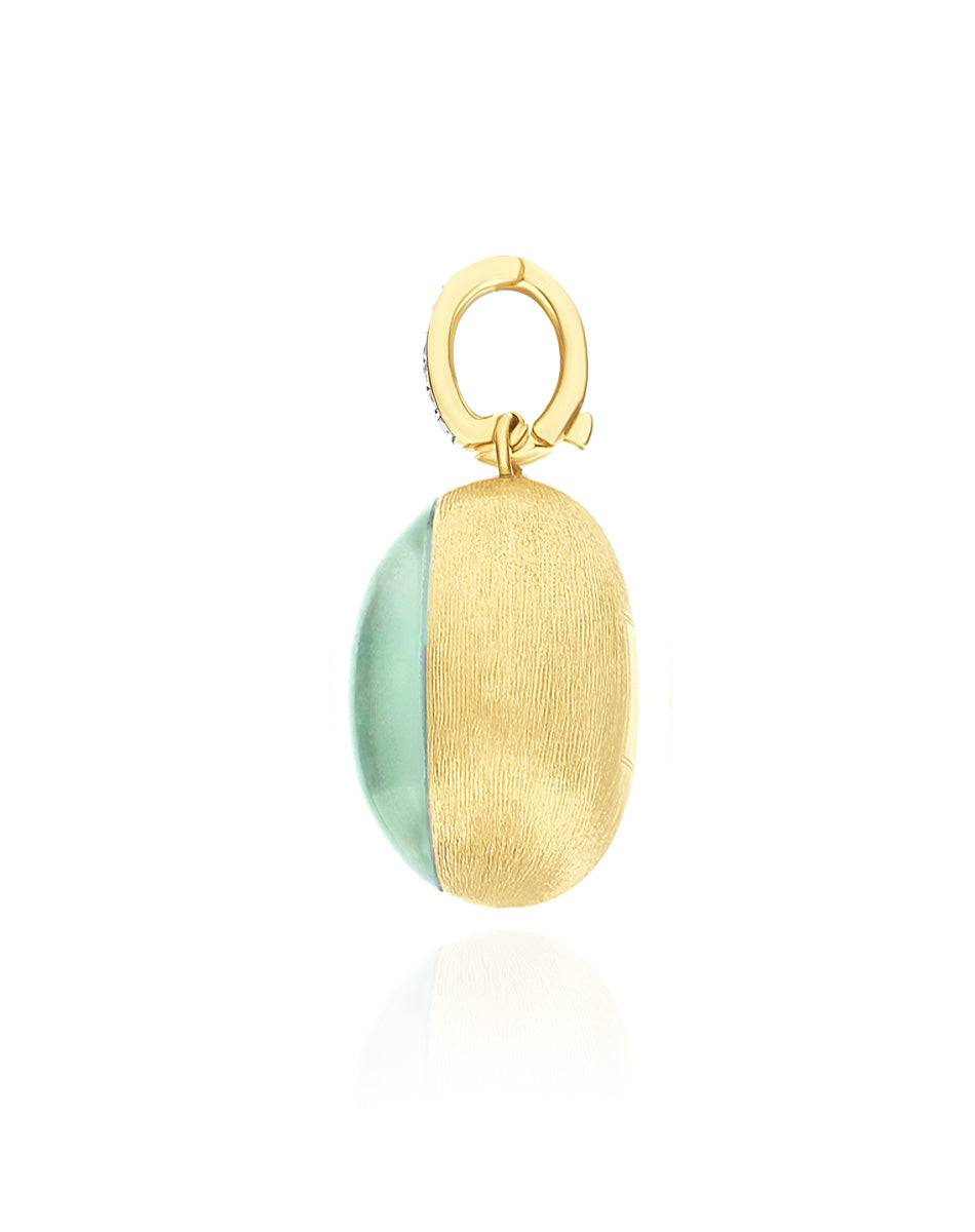 Nanis Charm Lattementa "Boules" in oro inciso, diamanti, cristallo di rocca – Nanis Italian Jewels Sottocosto