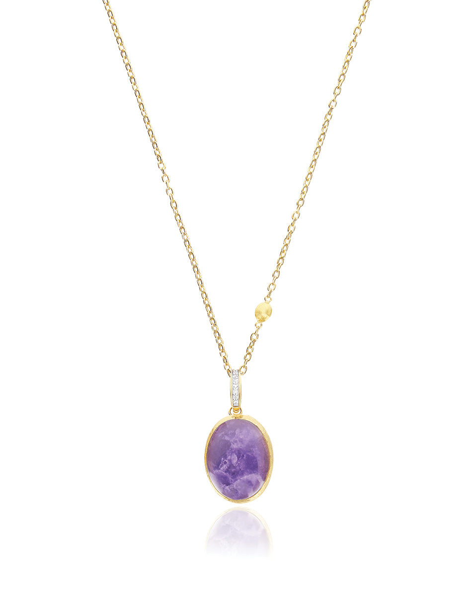 Nanis Charm Violetta "Boules" in oro inciso, diamanti, lepidolite e madreper – Nanis Italian Jewels Presa
