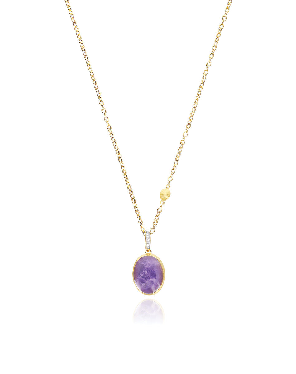 Nanis Charm Violetta "Boules" in oro inciso, diamanti, lepidolite e madreper – Nanis Italian Jewels Sconto