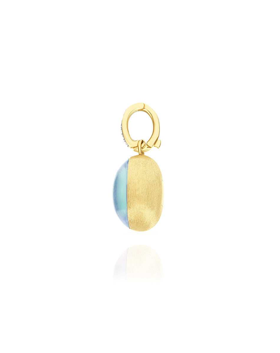 Nanis Charm Anice "Boules" in oro inciso, diamanti, cristallo di rocca e ama – Nanis Italian Jewels Outlet