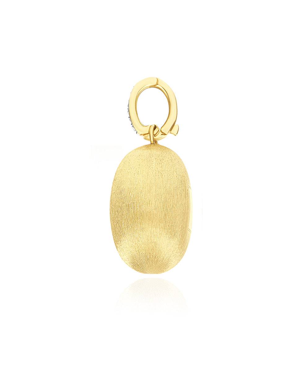 Nanis Charm "Boules" in oro inciso e diamanti (grande) – Nanis Italian Jewels In Vendita