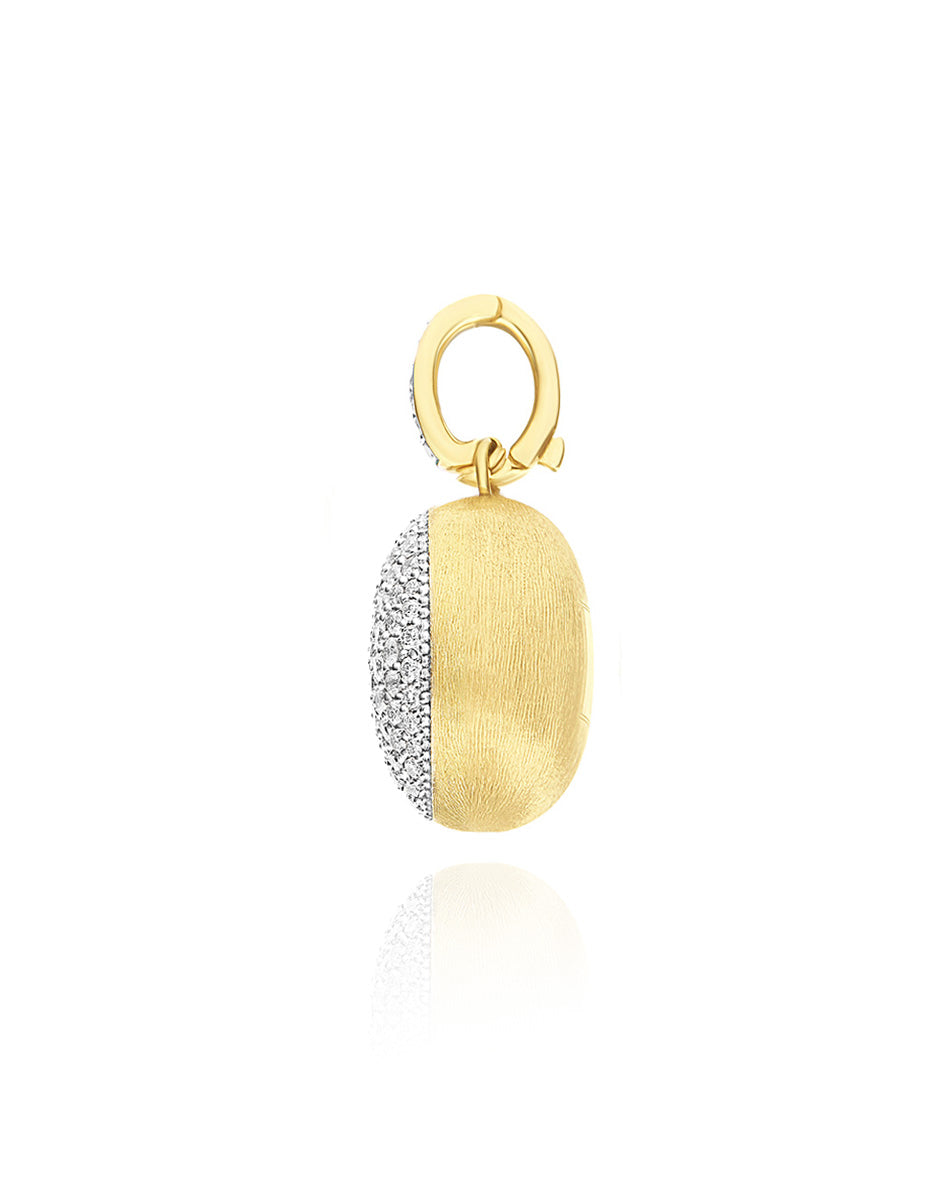 Nanis Charm "Boules" in oro inciso e pavè di diamanti (medio) – Nanis Italian Jewels Vendita Calda