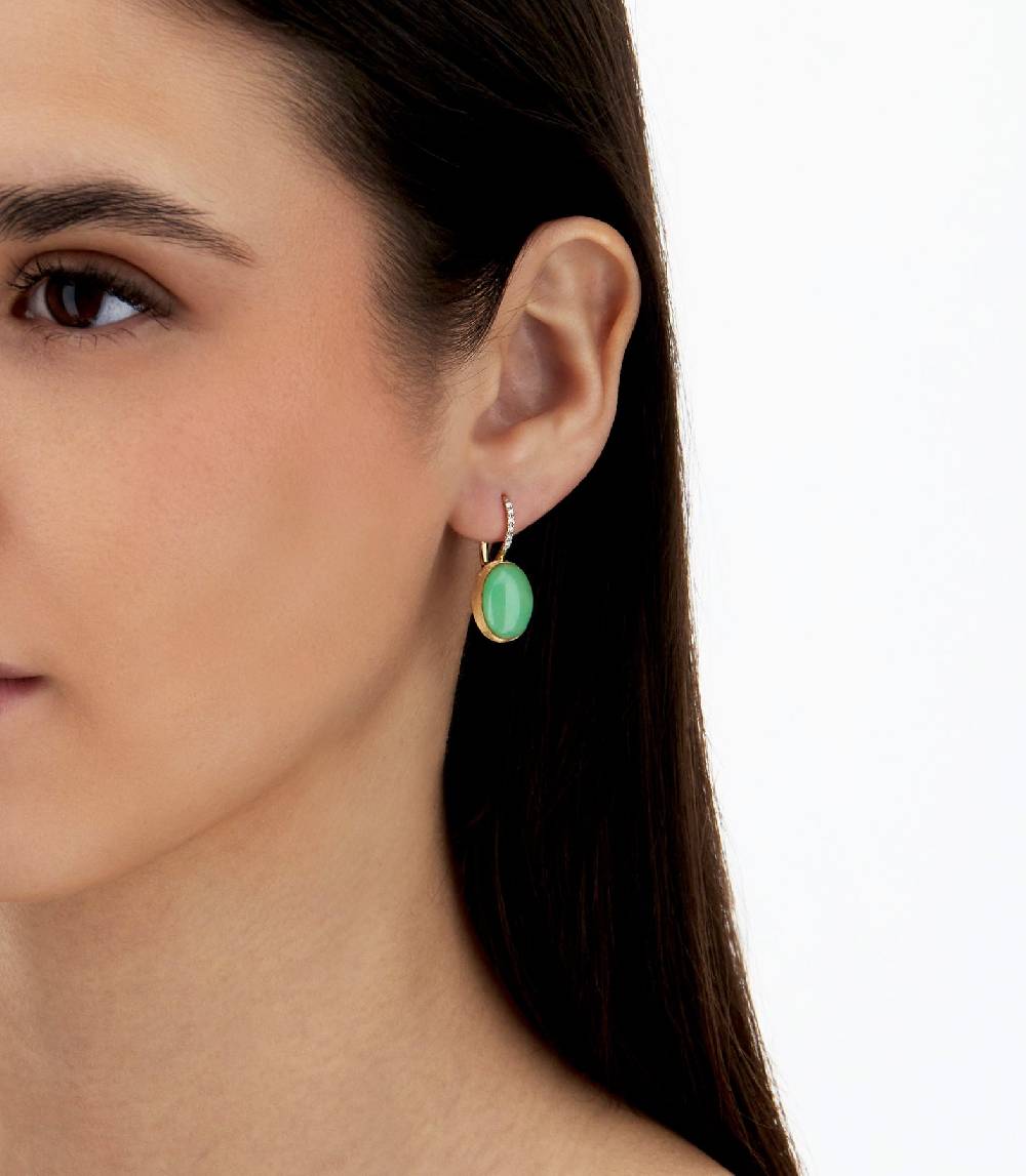 Nanis Orecchini Ciliegine Lattementa "Boules" in oro inciso, diamanti, crist – Nanis Italian Jewels Moda