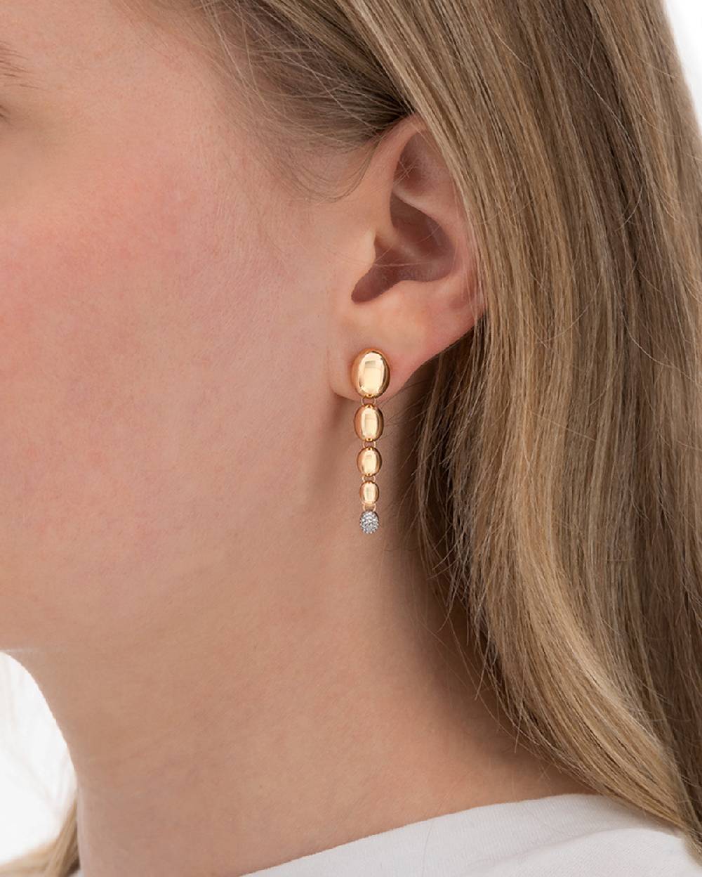 Nanis Orecchini "nuvolette" pendenti con boules degradé in oro rosa e diaman – Nanis Italian Jewels Consegna Veloce